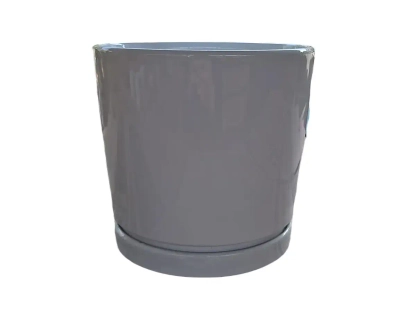 עציצי קרמיקה בצבע לבן מבריק צילינדר W110