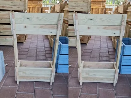 אדנית עץ קומותיים ל40 ס"מ