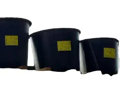 מכלי גידול שחורים בנפח 25, 45 ו-70 ליטר