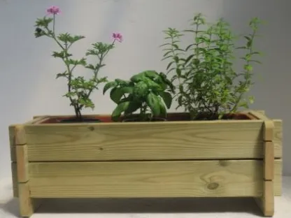 אדנית עץ שתולה בצמחי תבלין