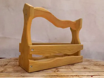 אדנית עץ עם ידית מעוצבת לעציצי 12 ס"מ