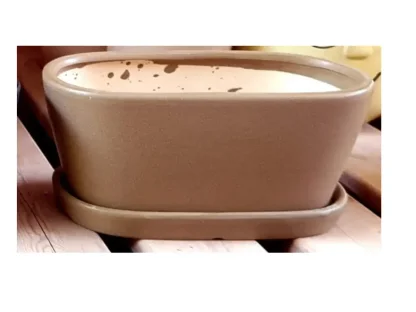 אדנית אובלית בגוון מוקה שקט – אפור חום רגוע