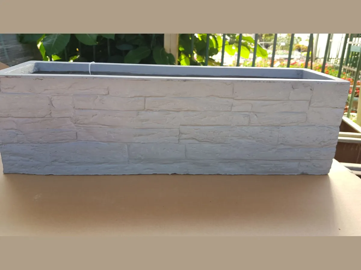 אדנית בריקסים אפורה מפיבר 60 ס"מ