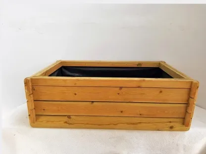 אדנית עץ לגידול ירקות  בנפח 125 ליטר הכוללת יריעת איטום, ללא מכלול נקז,  מעץ טבעי מחוסם, מידות חיצונ