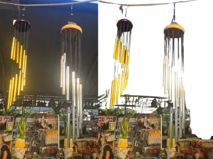 מובייל מתכת מוזהב – אורך 53 ס"מ