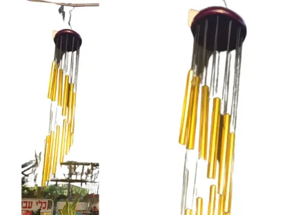 מובייל מתכת זהב וכסף תלוי, באורך 53 ס"מ