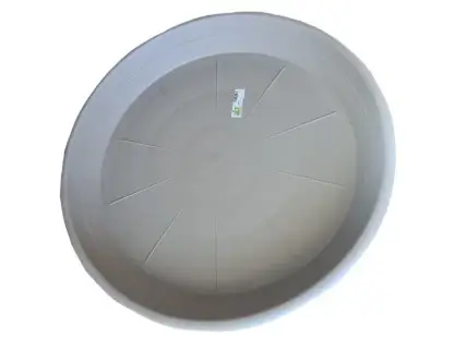 צלחת פלסטיק לעציץ בצבע חאקי