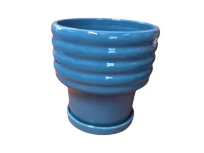 עציץ דגם יולי עם תחתית טורקיז 20 ס״מ