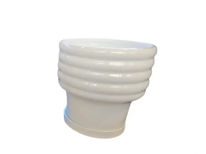 עציץ דגם יולי עם תחתית לבן 20 ס״מ