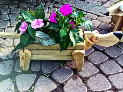 אדנית בצורת כלב לשני עציצי ליטר