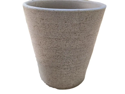 עציץ טרקוטה יוקרתית בקוטר עליון 31 ס"מ בצבע אפור-אבן