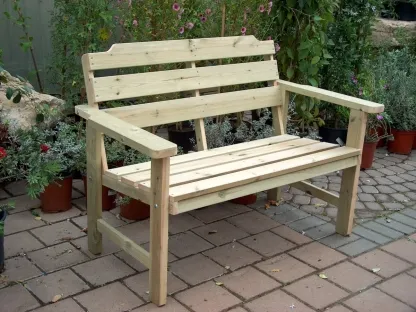 ספסל מעץ אורן מלא מחוטא עבודת יד