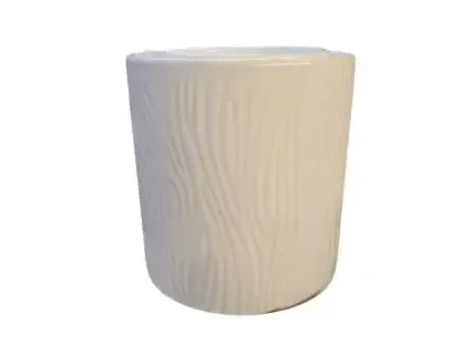 עציץ קרמי לבן דמוי גזע עץ 12–15 ס"מ