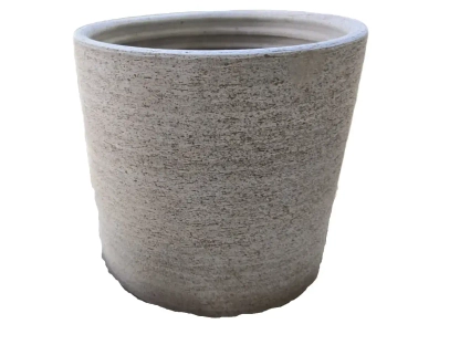 עציץ גרפיט צילינדר פסים גימור מחוספס בקוטר עליון 29 ס"מ