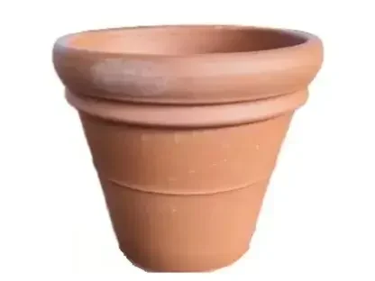 עציץ טרקוטה רחב שפה מעוטר